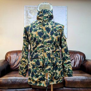 ARKAIR x J.CREW | "Furry Master" Deep Pile Fleece Winter Parka | Medium | Camo